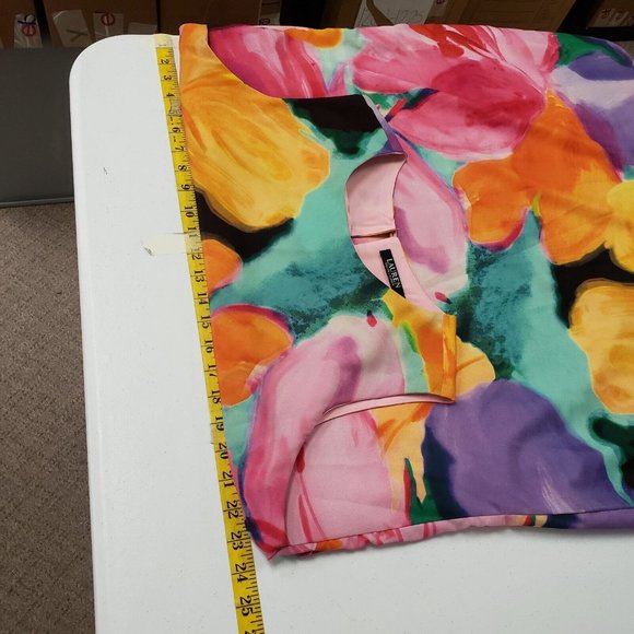 Lauren Ralph Lauren Womens Floral Midi Dress Size 18W Multicolor Sleeveless - Picture 5 of 6